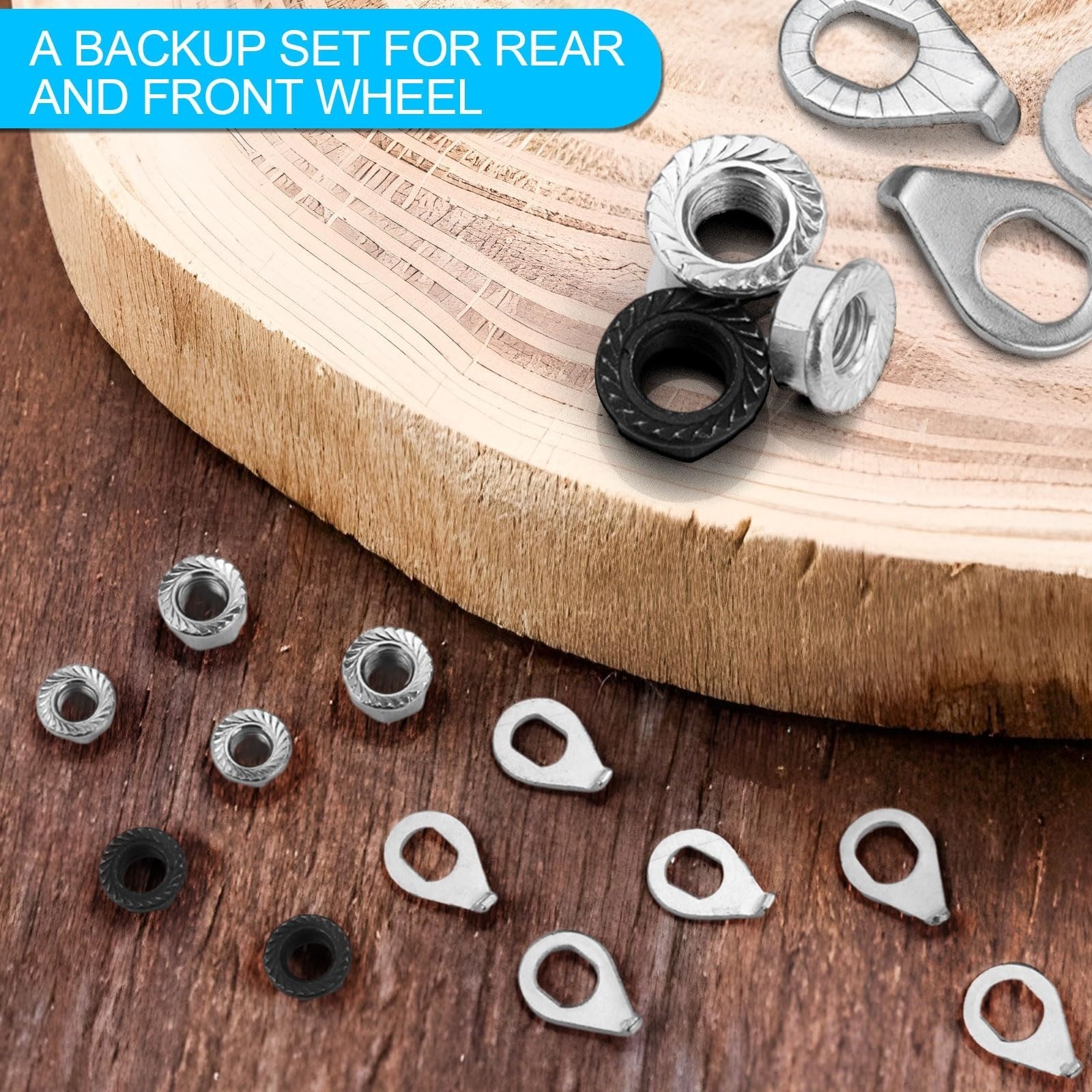 Syocsek 24PCS Bicycle Nuts and Safety Washers Kit for Bikes