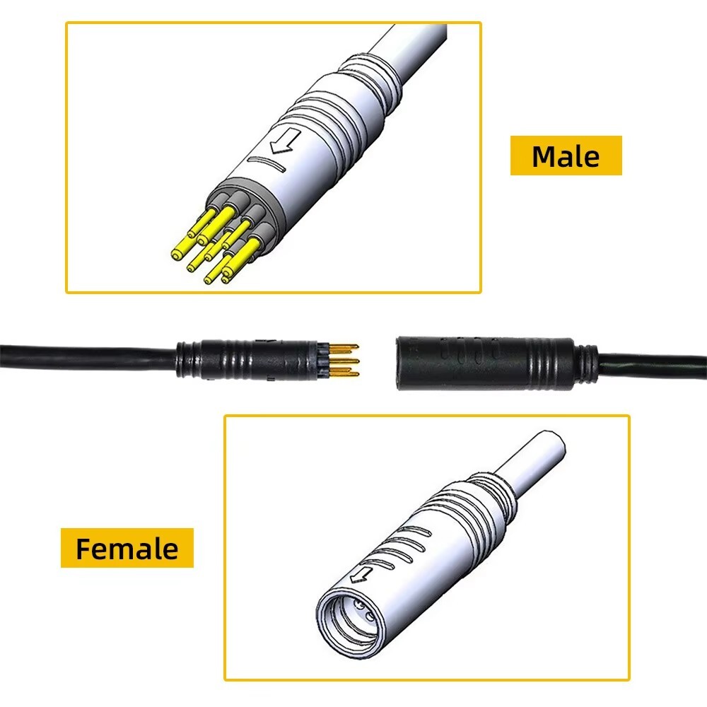 E-bike Electric Bicycle Hub Motor Extension Cable 9 Pin Male Female 90/130/160cm