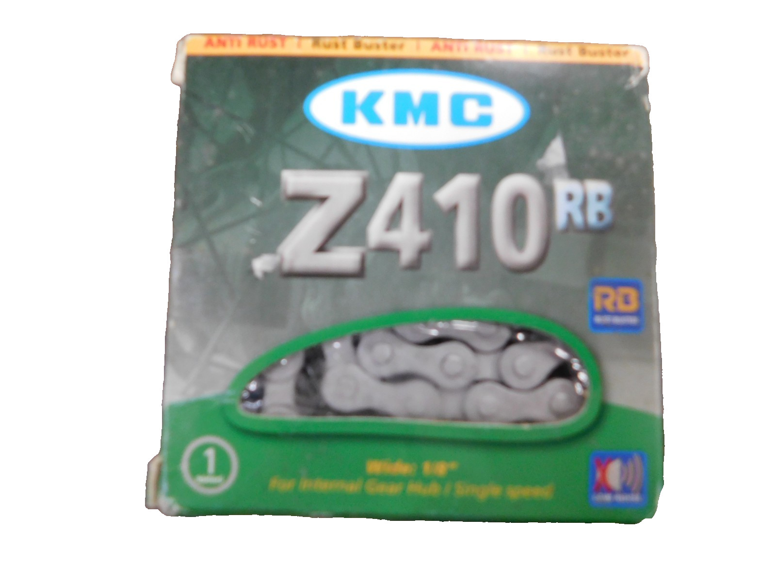 KMC 410RB Single Speed Chain Rustbuster 1/8in 112-Links Matte Silver