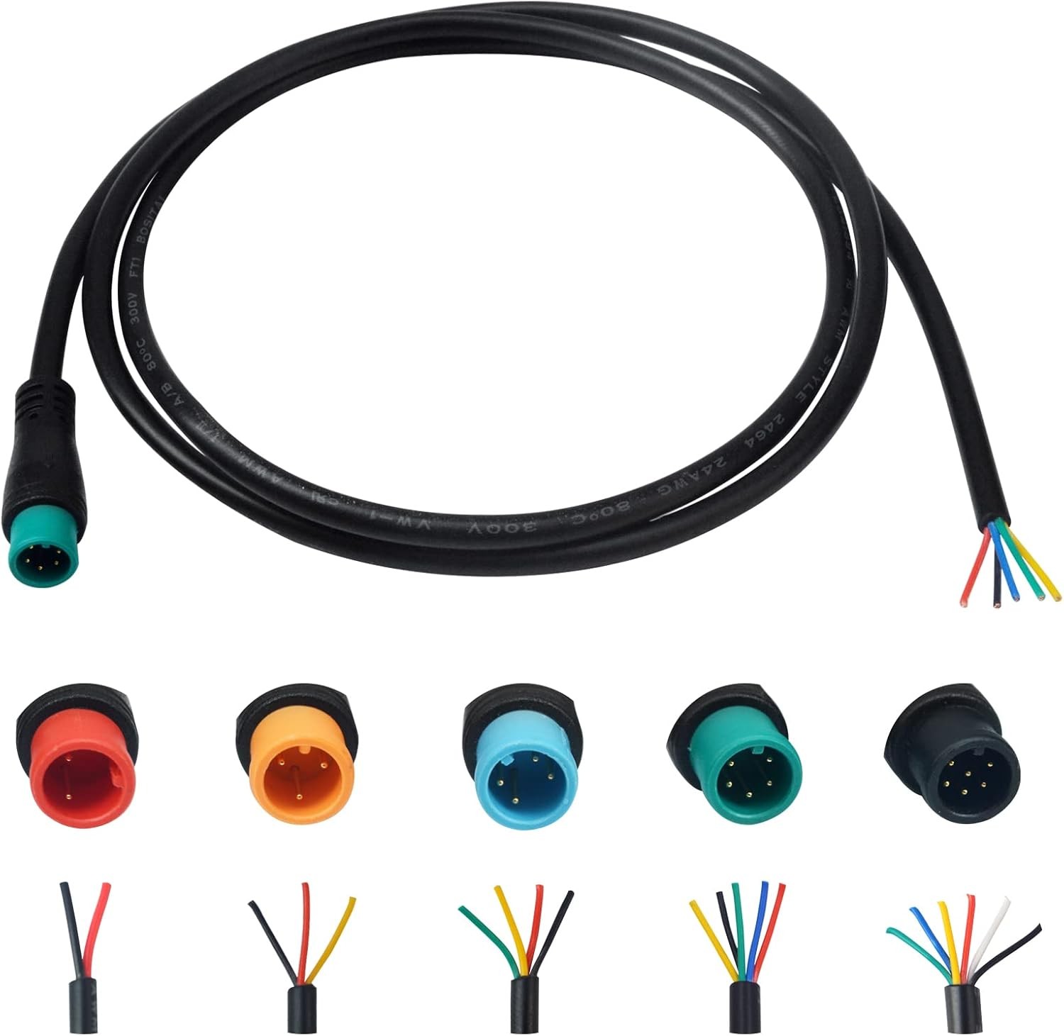 Extension Cable 2Pin/3Pin/4Pin/5Pin/6Pin Waterproof Plug 5pin Male Connector