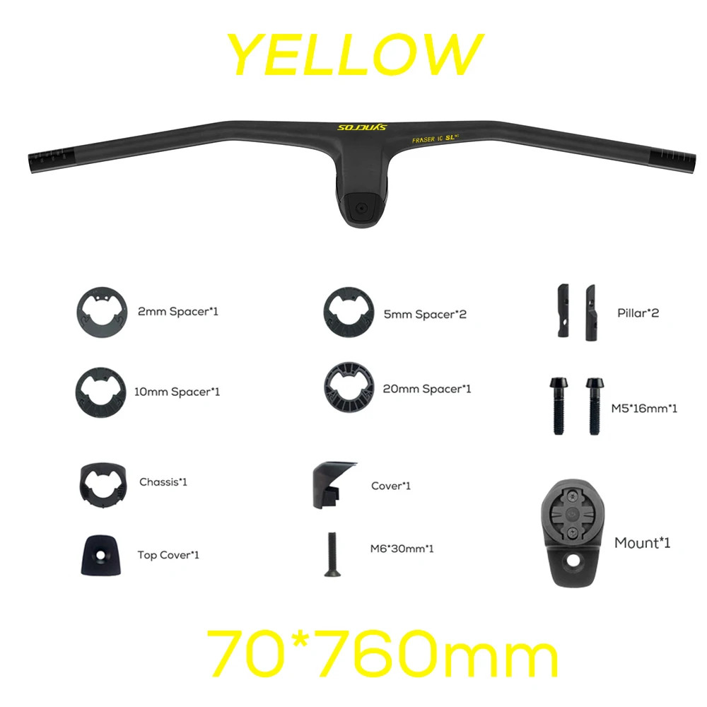 740MM -20° Degree Carbon Integrated Cockpit MTB Handlebar with Titanium Screws
