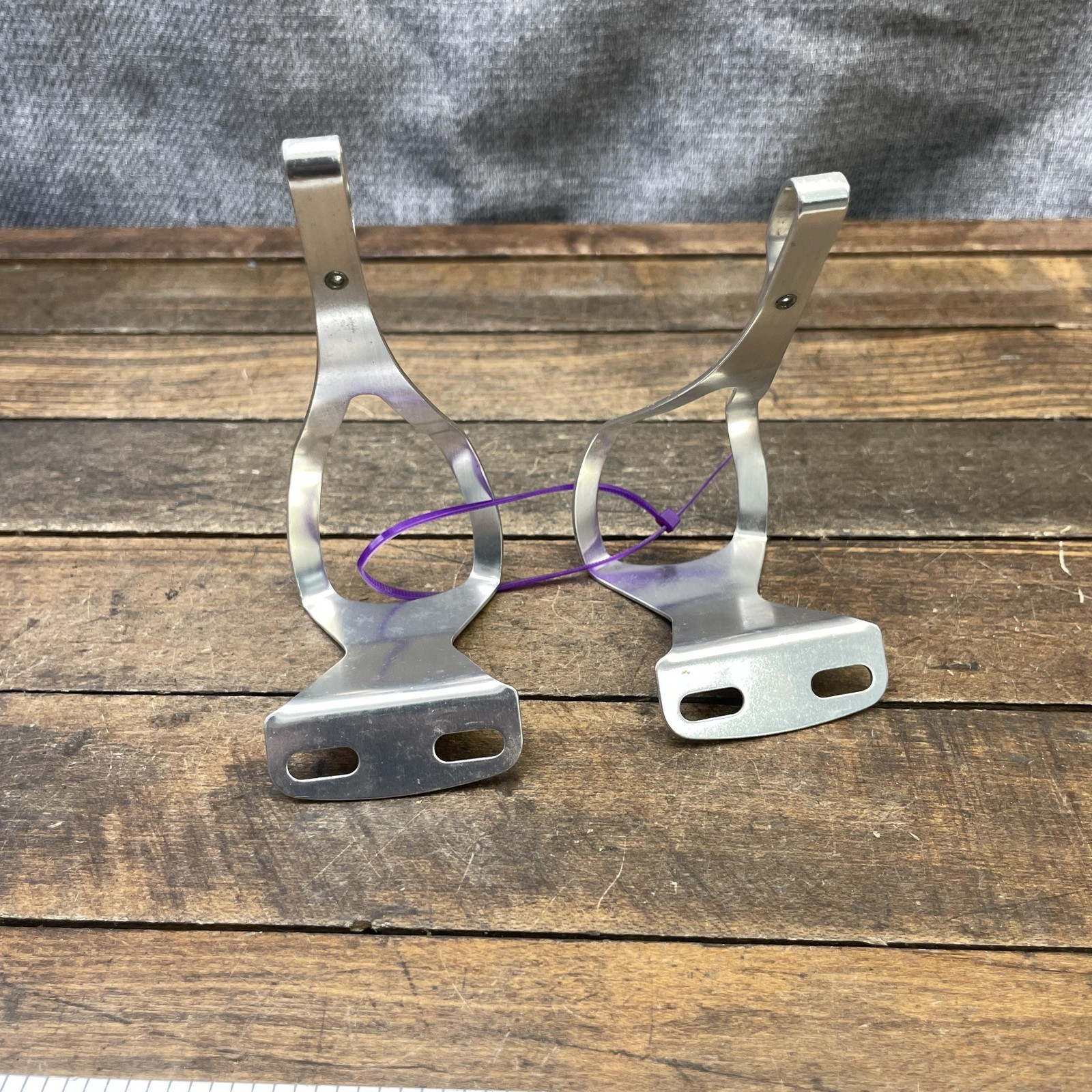 Vintage Campagnolo Toe Clip Set Silver Alloy Road Track Bike Fits Record Pedals