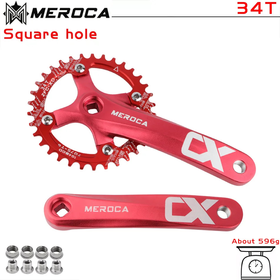 MEROCA Bicycle Crank Chainwheel 104BCD MTB Bike Crankset Aluminum Alloy with Bot