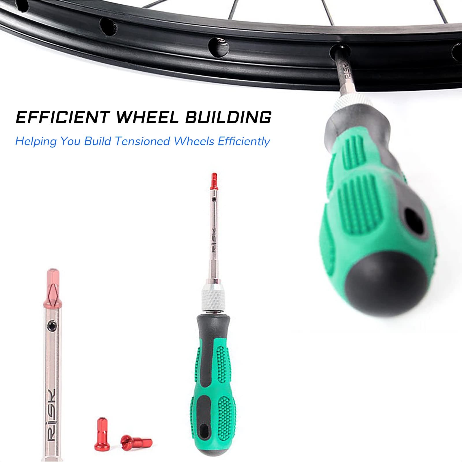 KIEVODE Bike Nipple Driver Tool for Wheel Spoke Lacing and 16*10*1cm, Green