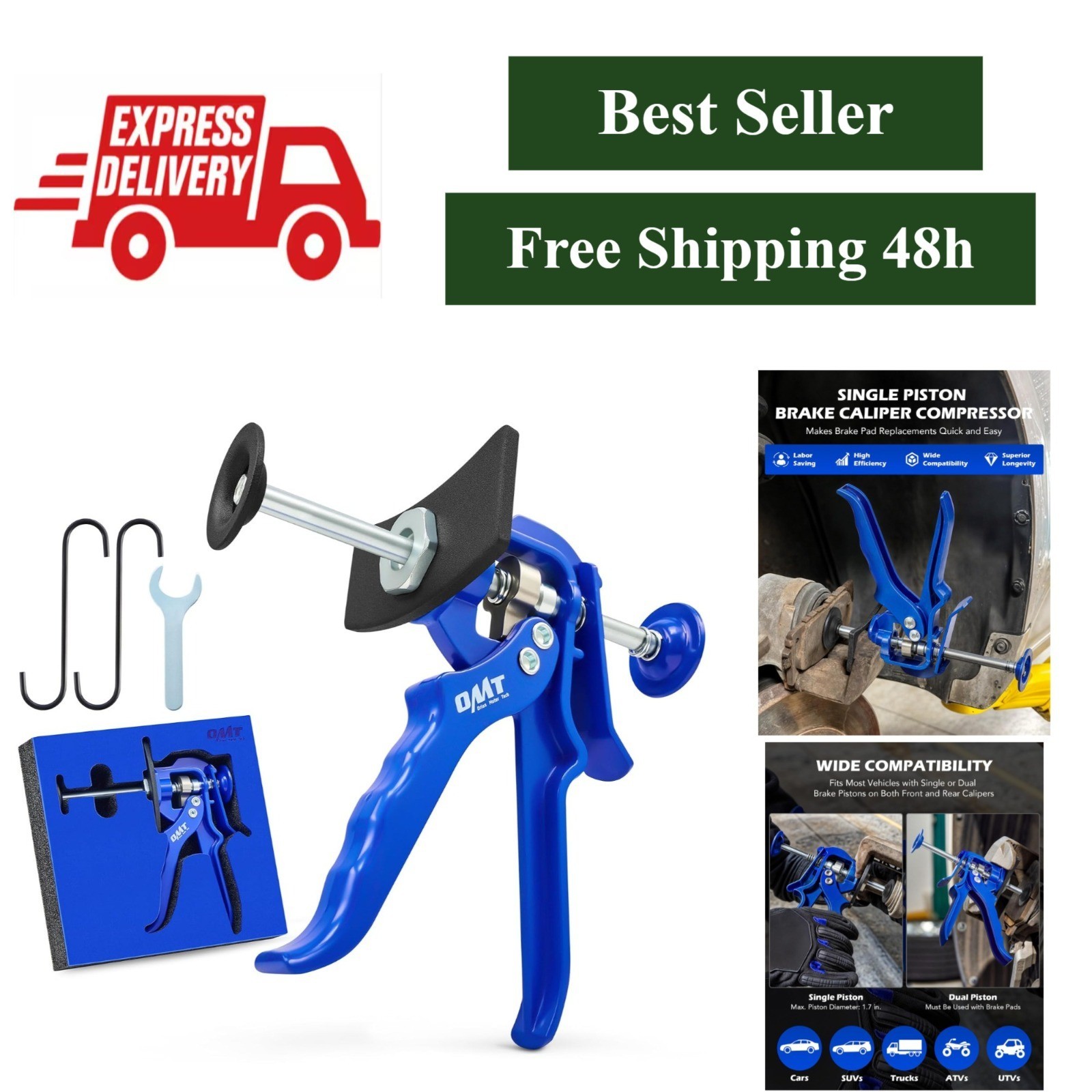 Orion Motor Tech Brake Caliper Compression Tool for Easy Brake Pad Replacement
