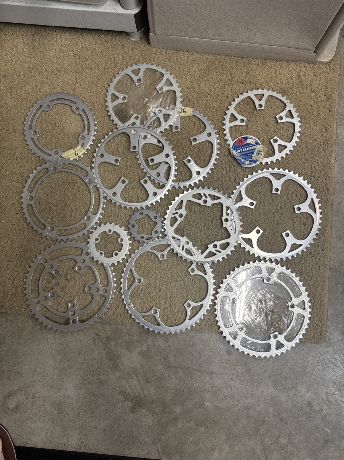 Assorted Vintage Bicycle Chainring Lot Of 13 Most New All Alloy Many Brands