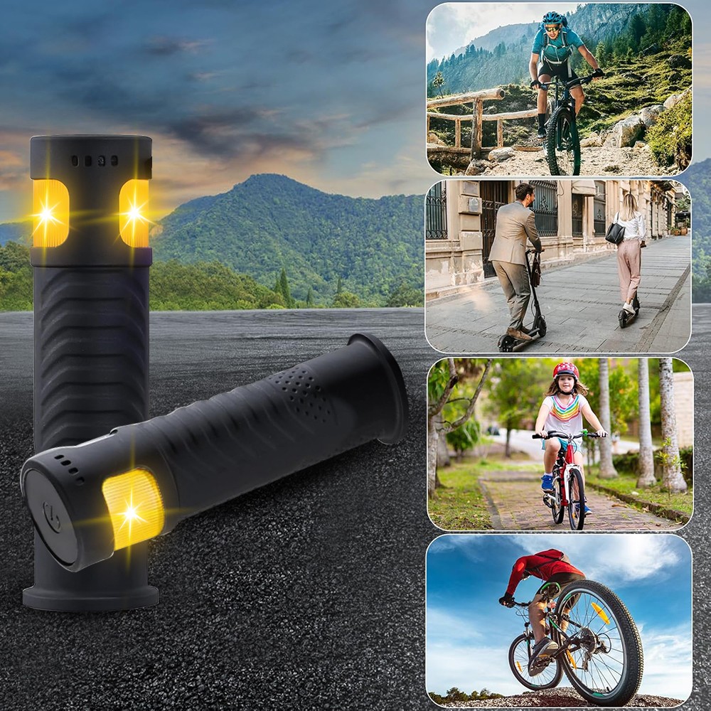 12 LED Models Rechargeable Handlebars Grips Shockproofed Bike Handlebars Grips