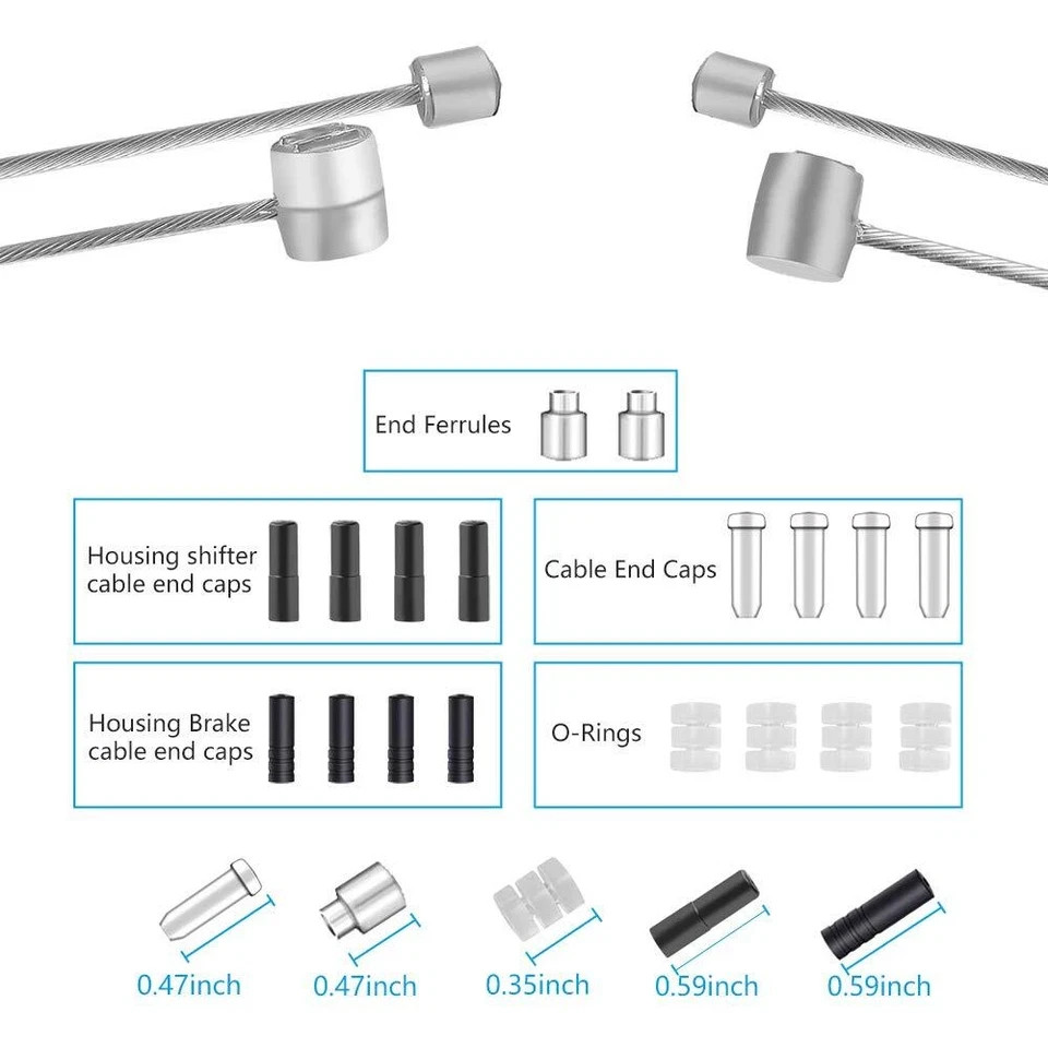 4pcs bike brake & shifter cable set complete inner replacement kit for mountain