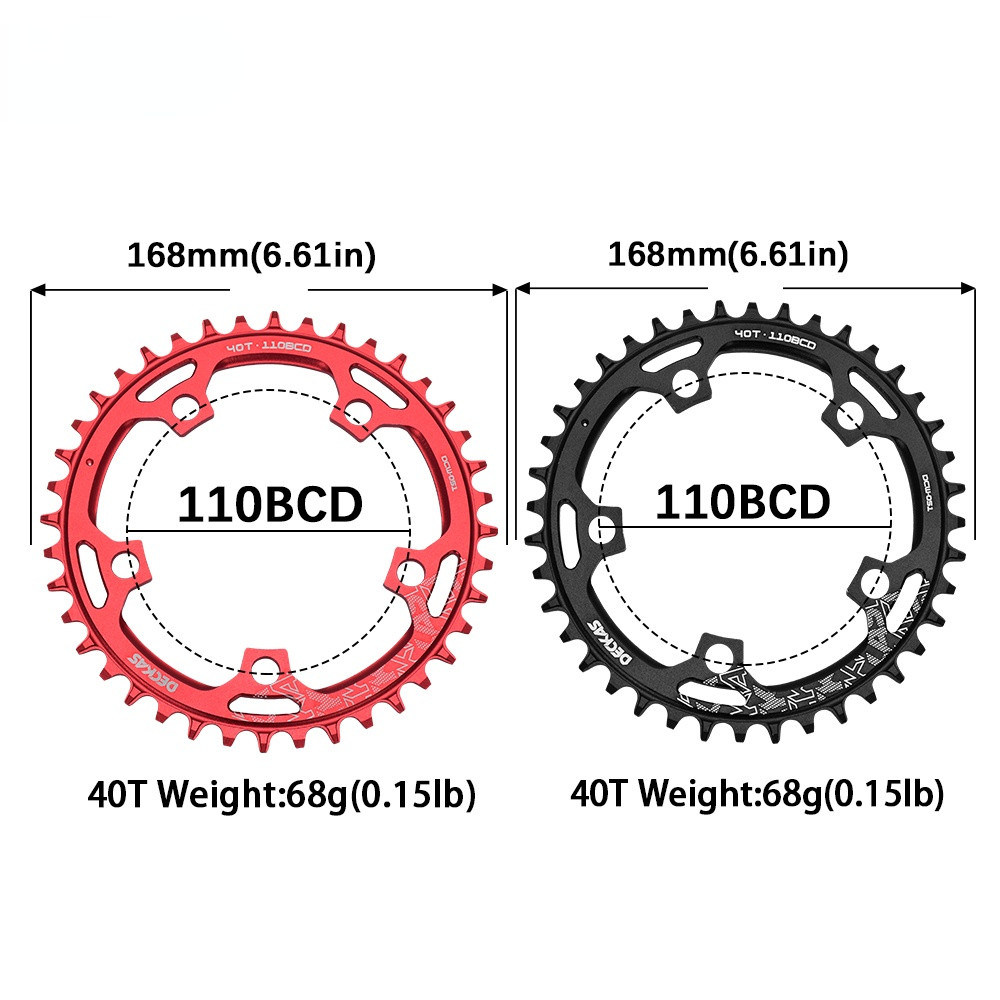 Road Bike Narrow Wide 110BCD Chainring 36T To 52T Crankset Tooth Plate Parts Red