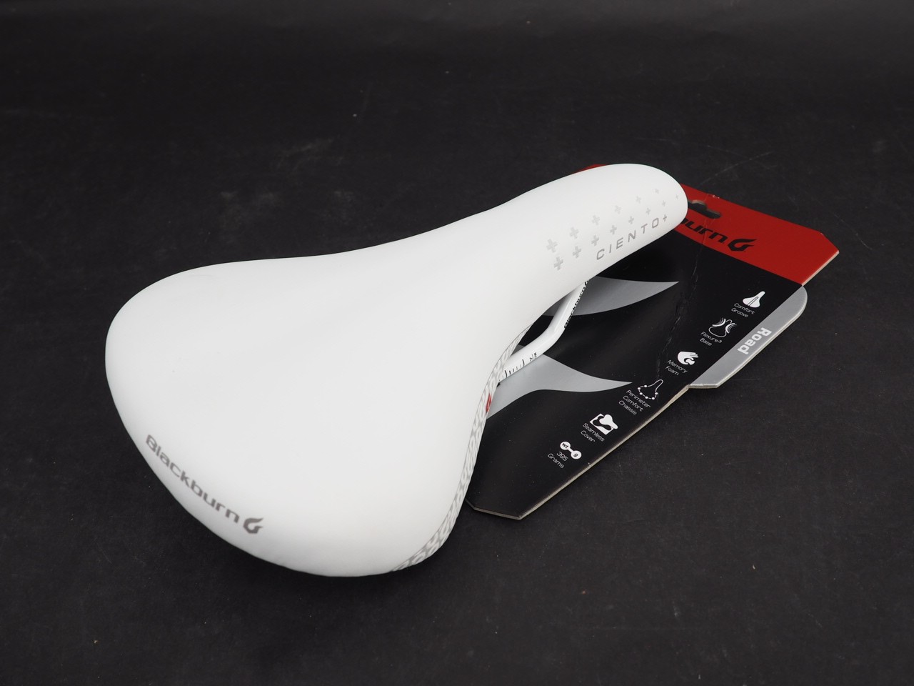 New! Blackburn Ciento+ Road Bike Saddle 275x150mm 7×7 Steel Rails White