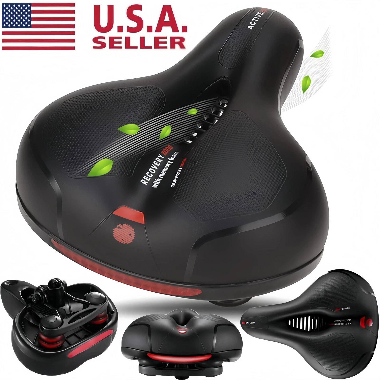 Comfort Bike Seat Cushion Soft Gel Extra Wide Big Bum Bicycle Saddle Pad Sporty