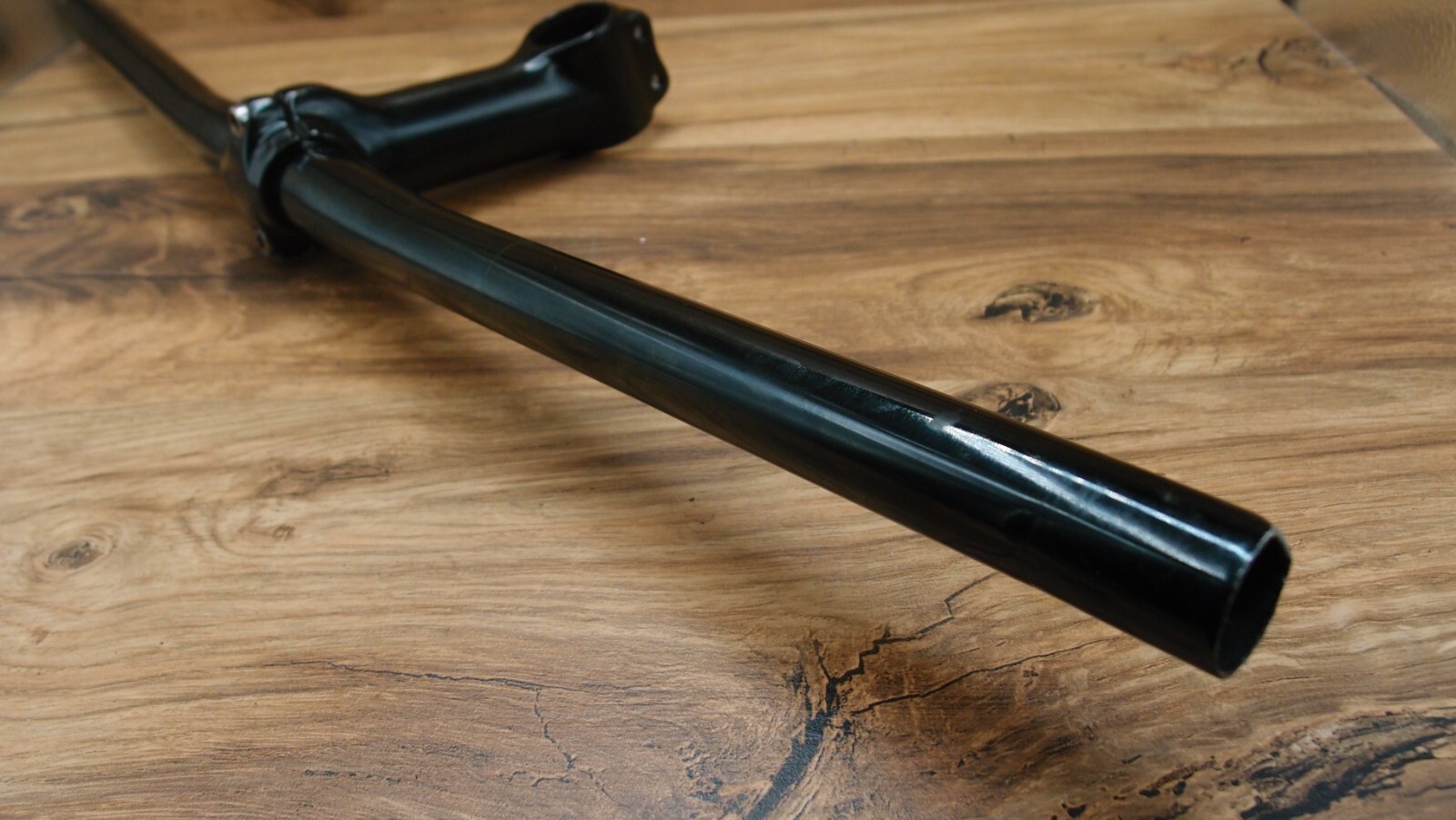 1990’s aluminium flat handlebar + ahead stem 1 1/8 in black