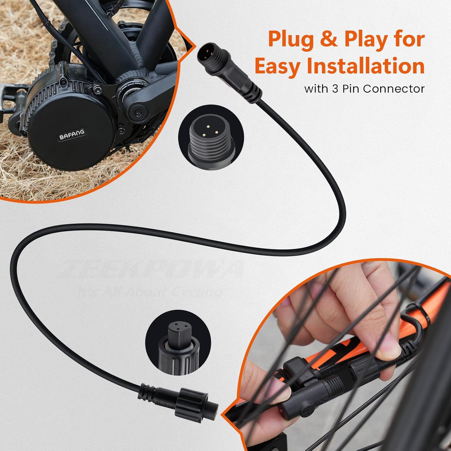Extension Cable for Bafang Speed Sensor Electric Bike BBS01 BBS02B BBS-HD Motor