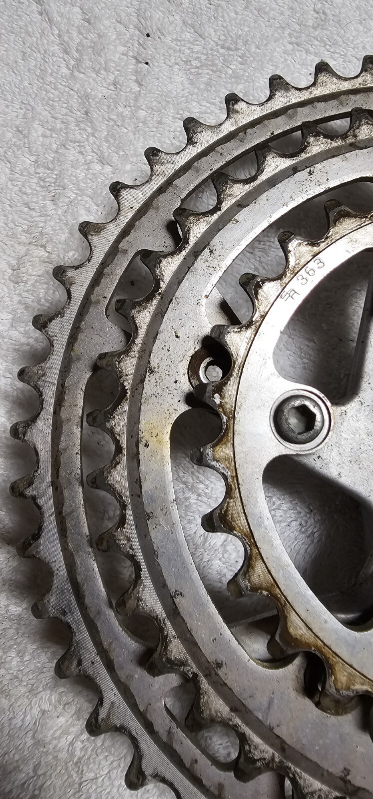 Vintage Sakae CR Turbine Crankset Triple 28-39-48 Mountain Touring Crank