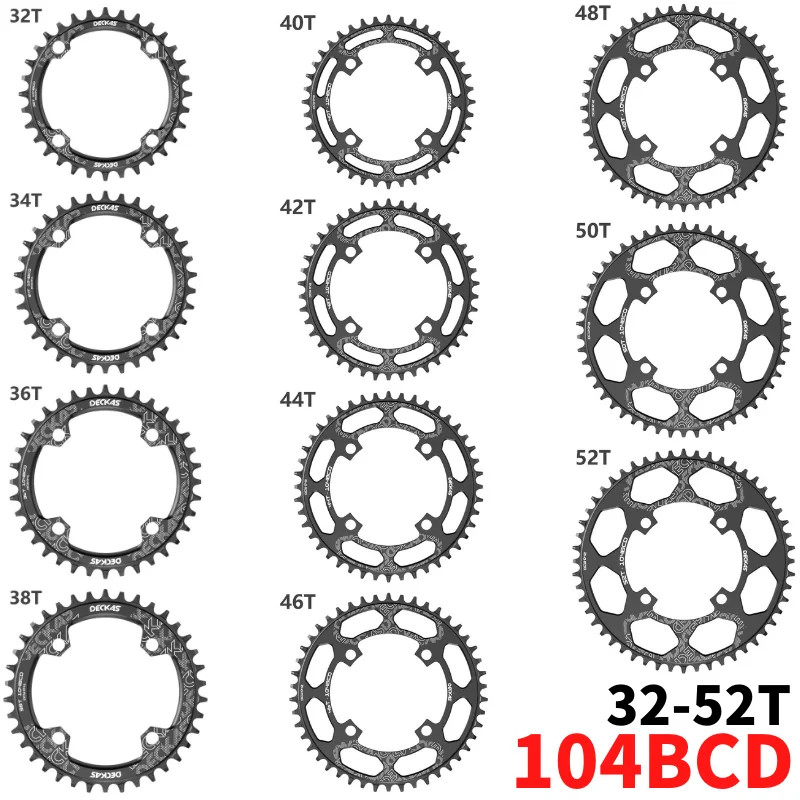 Deckas 104BCD Oval round Narrow Wide Chainring MTB Mountain Bicycle 32T 34T 36T