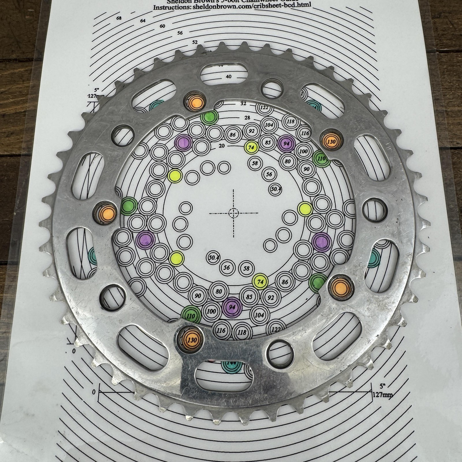Vintage 48T Chainring 144 130 BCD 5-Arm Silver Aluminum Road Bike