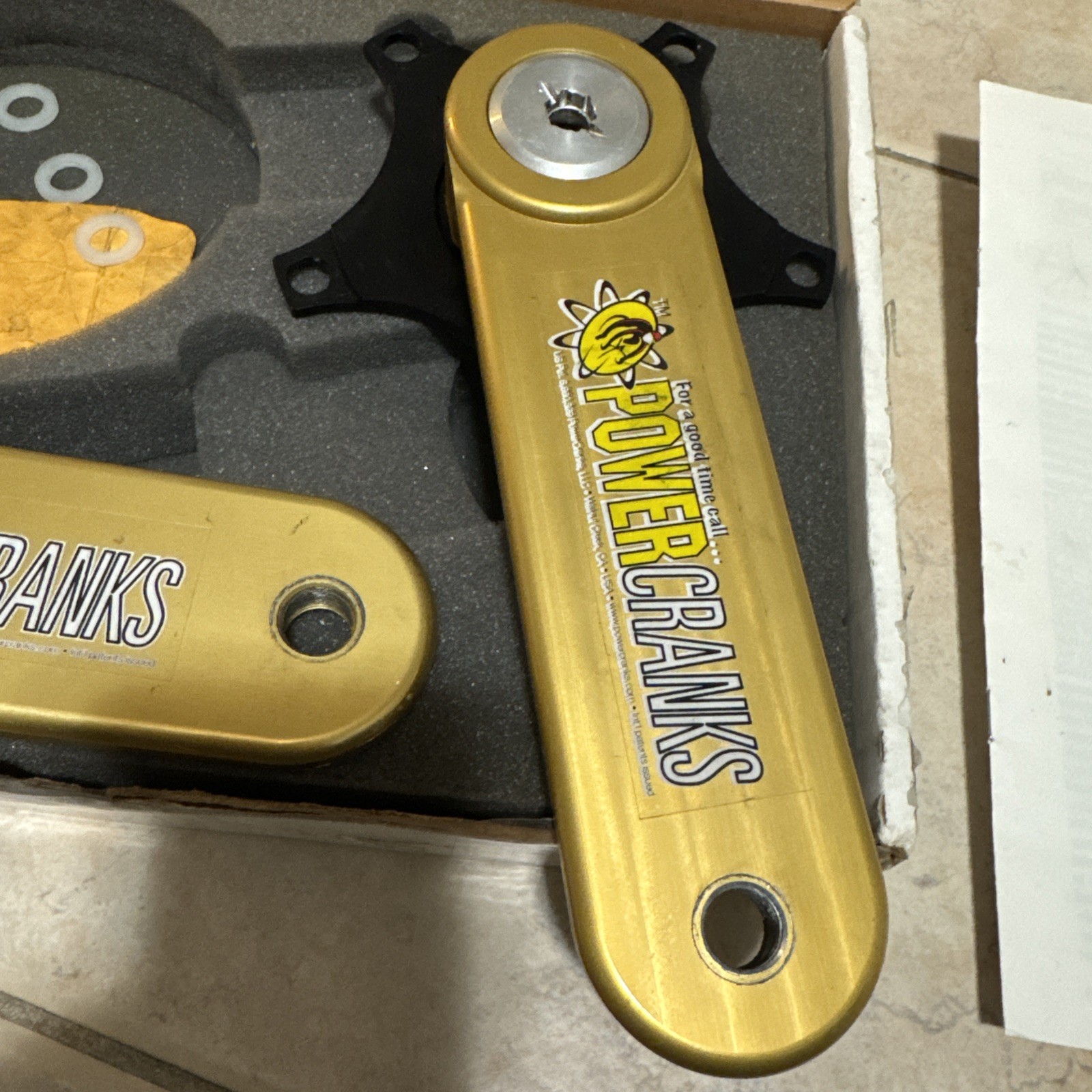 Power Cranks 175.mm Training Crankset w/ Bottom Bracket Gold
