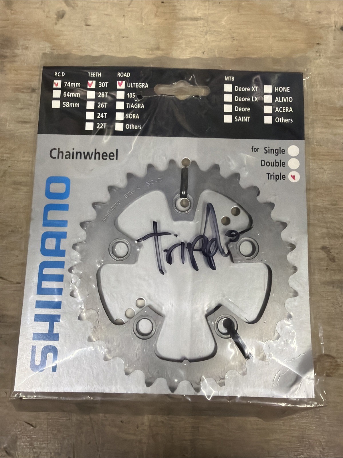 Shimano FC-6603 Chainring 30T Silver 10 speed Triple