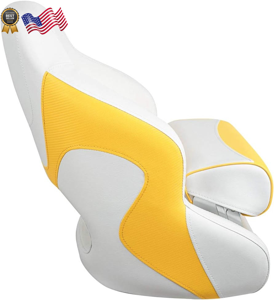 MSC Captain Boat Seat (White/Yellow) FREE SHIPPING USA ONLY