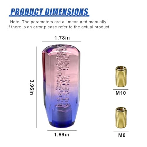 Craedli Car Gear Shift Knob, Acrylic Automotive Gear Shift Stick Pink&Purple