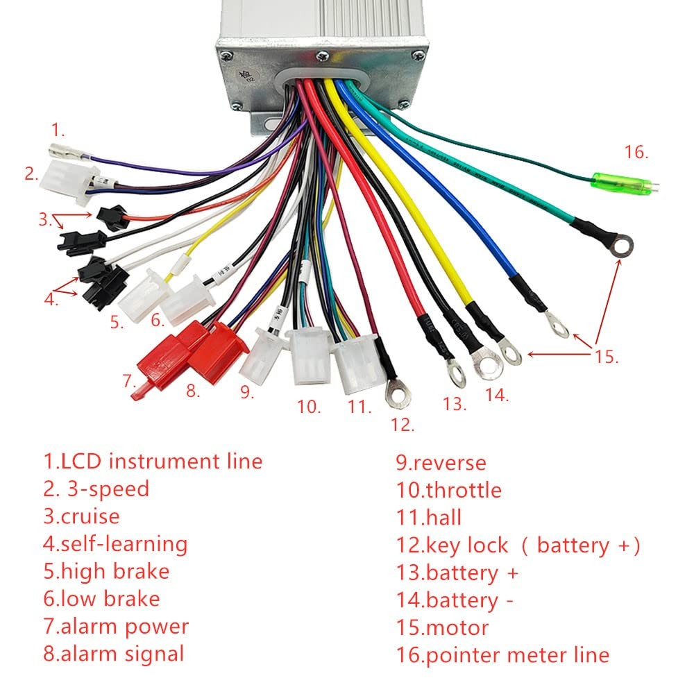 yuandai Electric Bicycle Scooter e-Bike Brushless DC Motor Controller 48V 60V