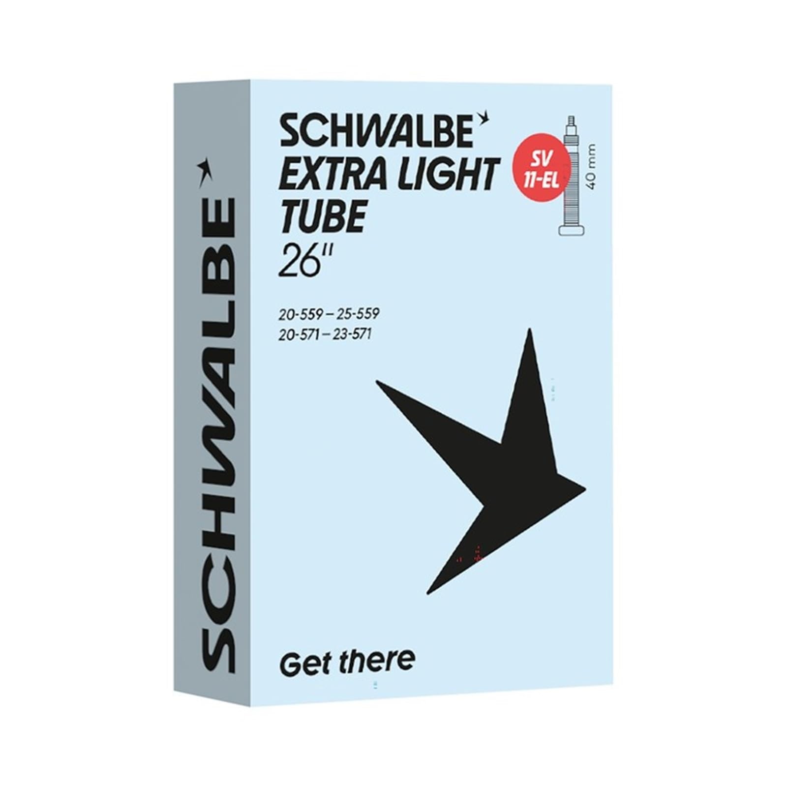 Schwalbe Fahrradschlauch SV11-EL EXTRA Light 20/25-559/571 IB Black 40mm