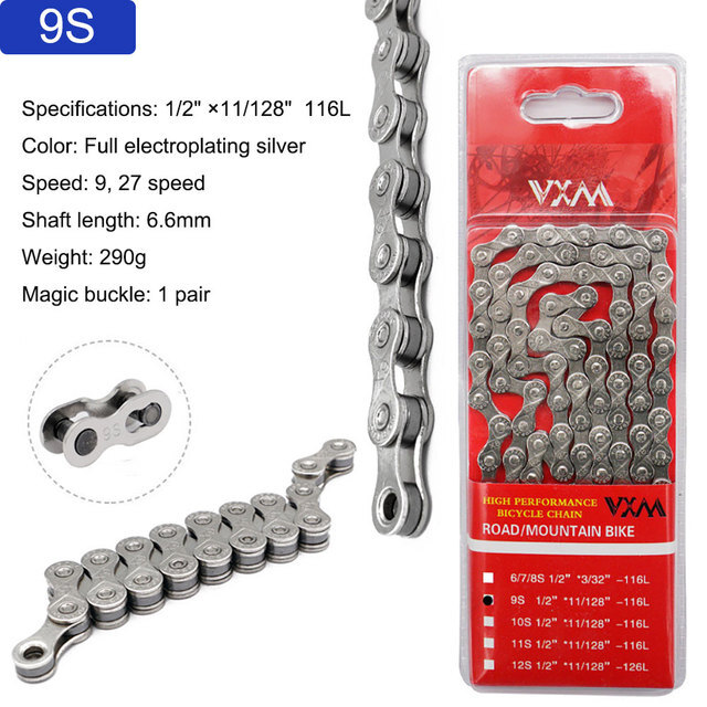 VXM Bike Bicycle Chain 6 7 8 9 10 11 12 Speed Velocidade Electroplated 116 Links