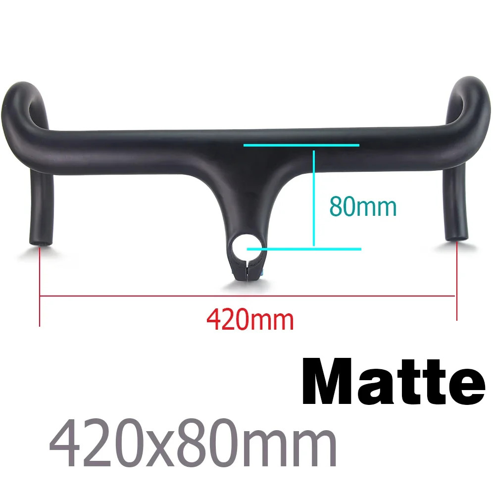 Full Carbon Integrated Handlebar with Spacers Road Gravel Bikes Drop Bar 28.6mm