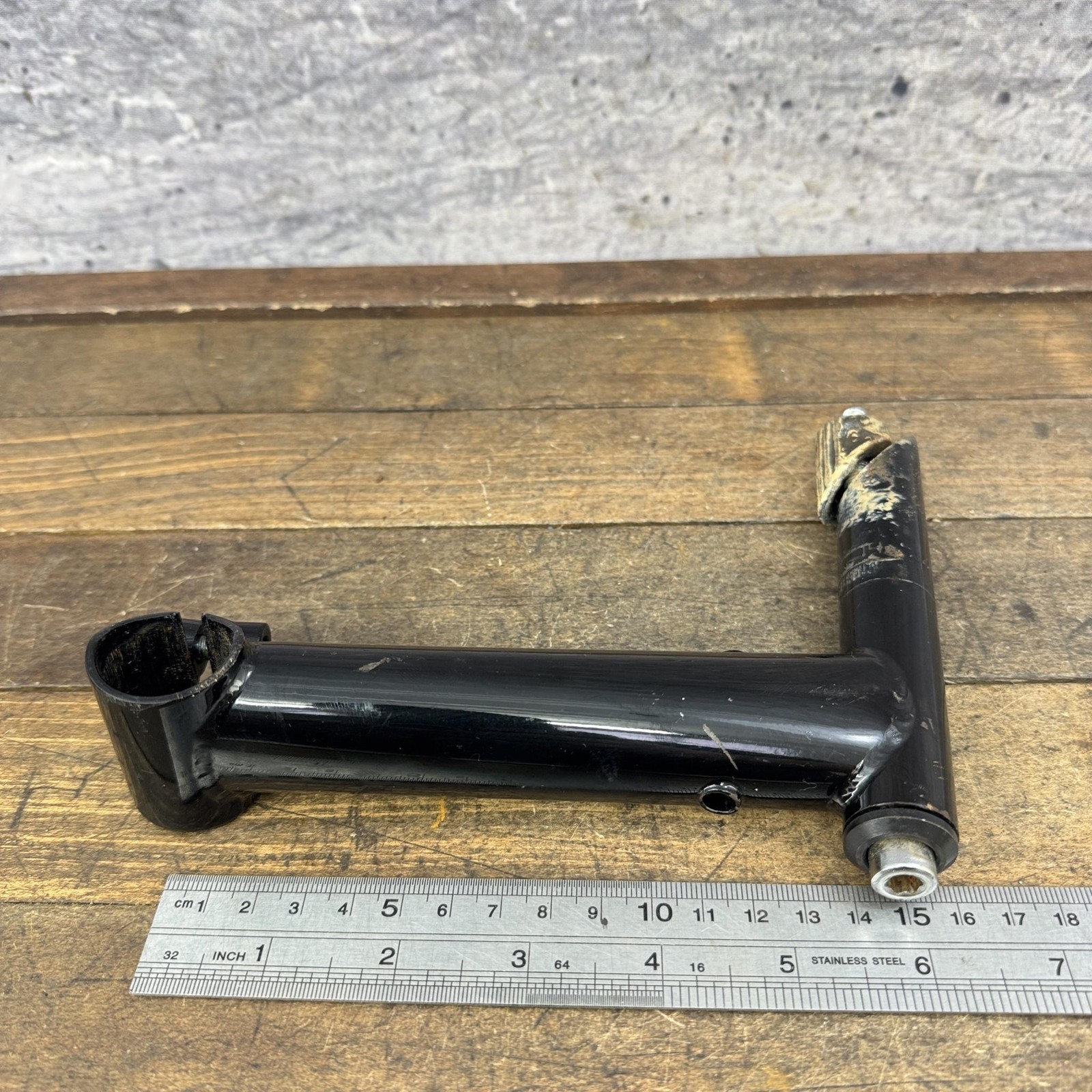 Vintage Quill Bike Stem Black 25.4 Clamp 22.2 Quill CRMO Steel MTB 150 1989