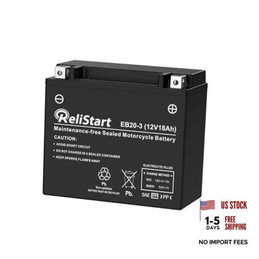 Motorcycle Battery YTX20HL, EB20-3, 12V 18Ah, 250 CCA, Powersport 12V-18AH