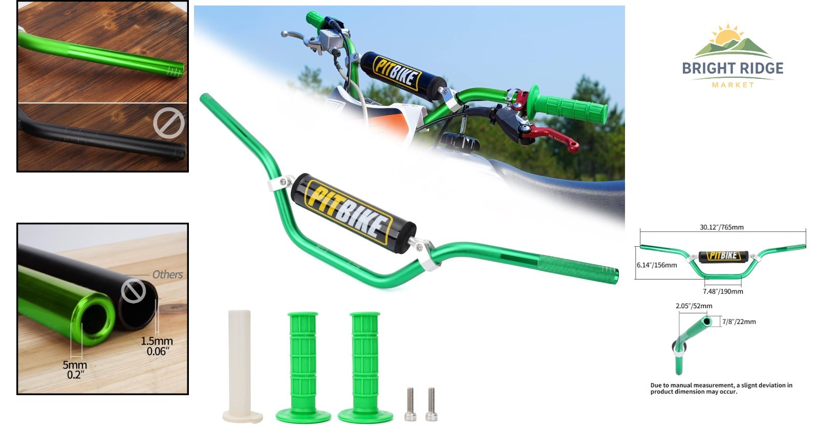 7/8″ Handlebar with Grips and Foam Pad – Compatible with Major Bike Models