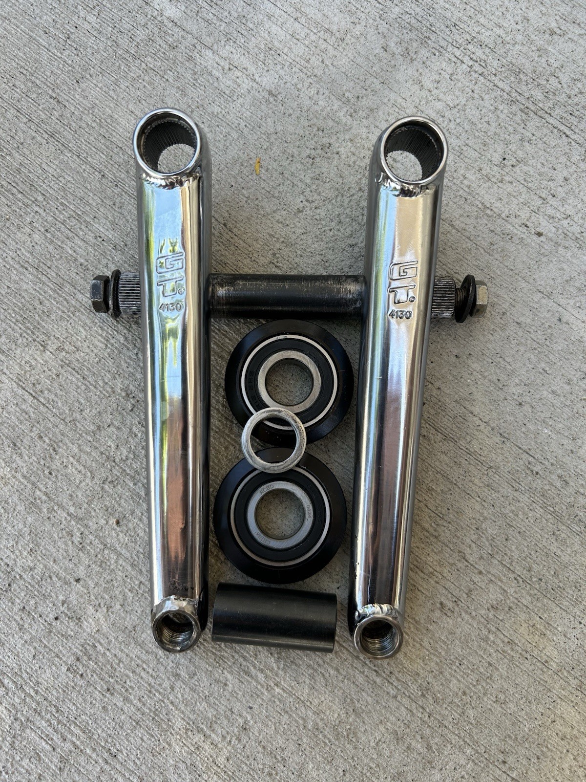 GT 3 Piece Cranks 180mm Power Series Chromoly Cranks