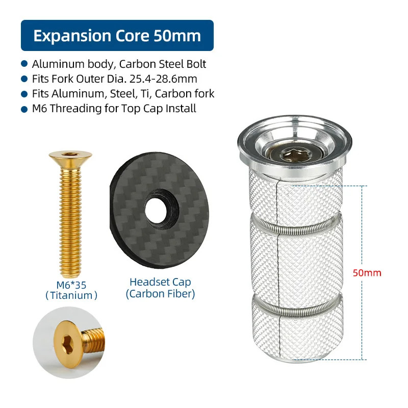 Bicycle Compression Plug Steerer Headset Expansion Bolts Insert Bowl Top Cap Mou