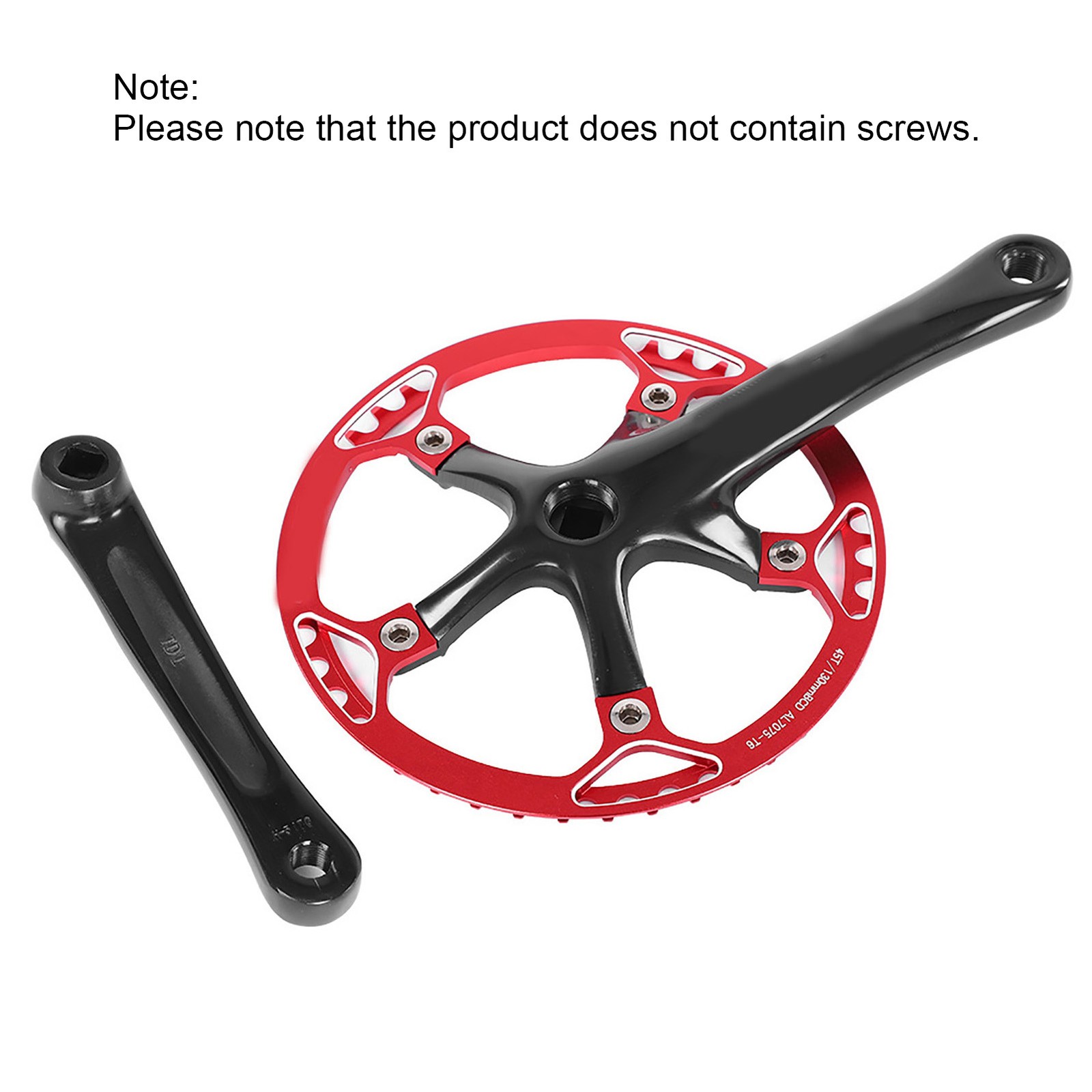 Meijun Bike Crankset 170mm Bicycle Chainwheel Chain Set 45T 47T (black Red