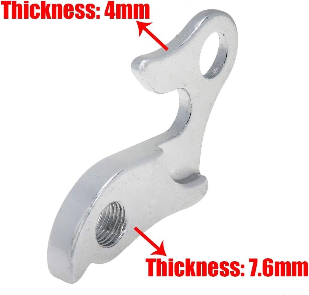 2 Pcs Universal Bicycle Bike Derailleur Hanger Frame Gear Tail Hook, Silver Tone