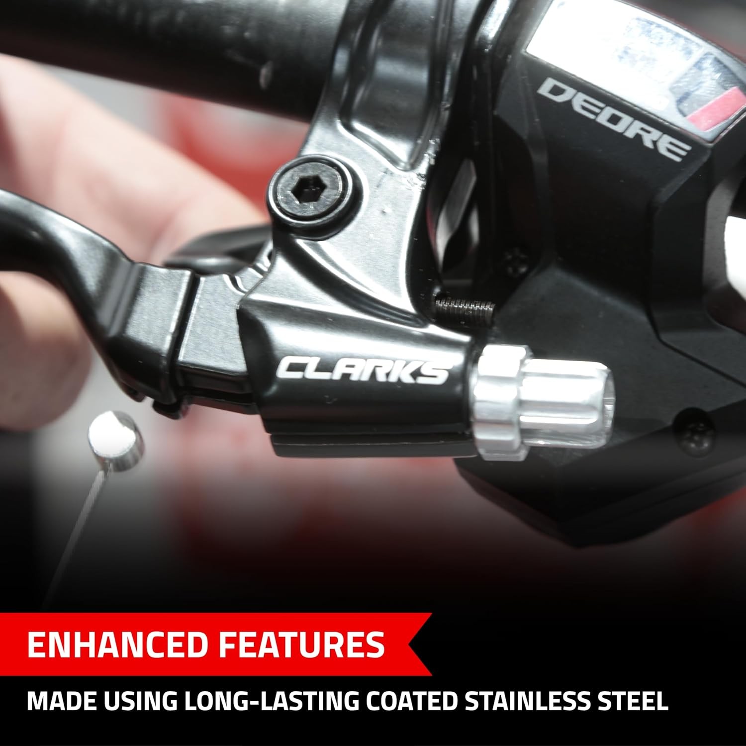 Clarks Stainless Steel Brake and Gear Cable Kit – Black, Universal Brake & Gear