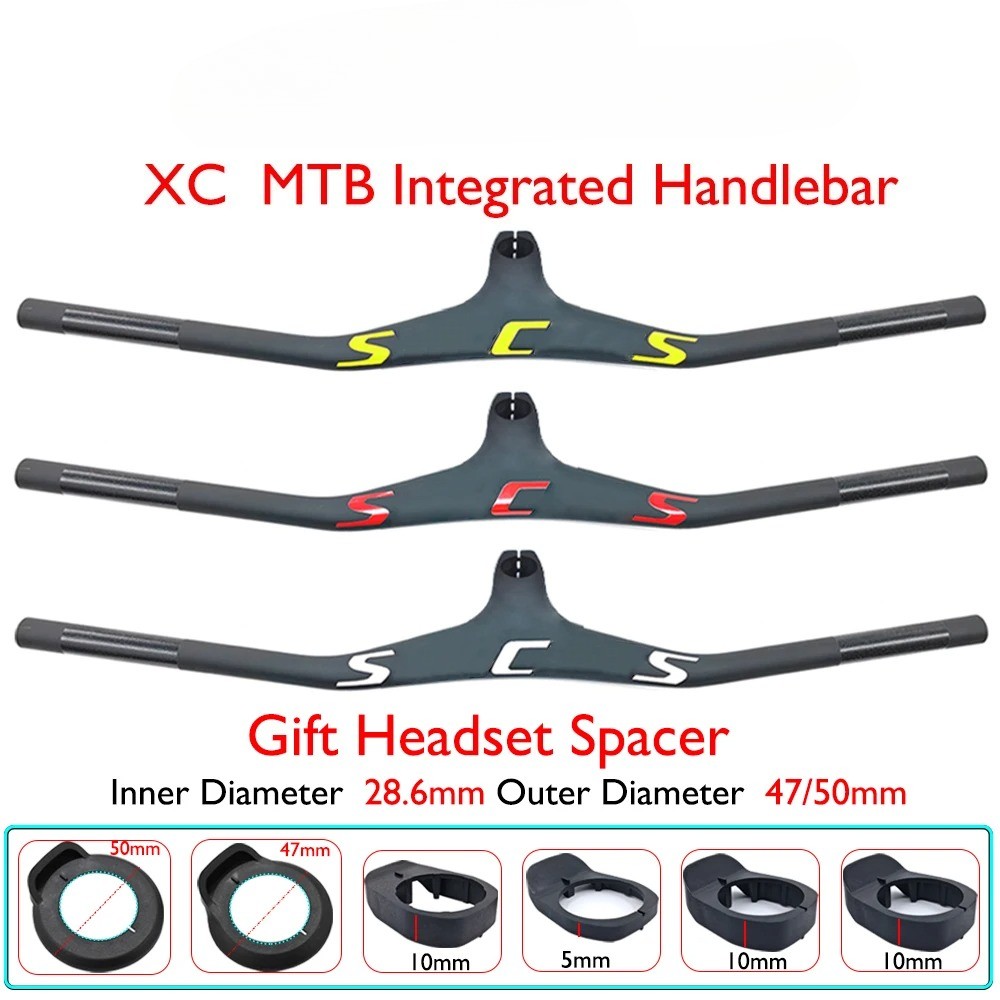 Carbon Fiber MTB Integrated Handlebars -17° 28.6mm 740mm Cycling Accessories
