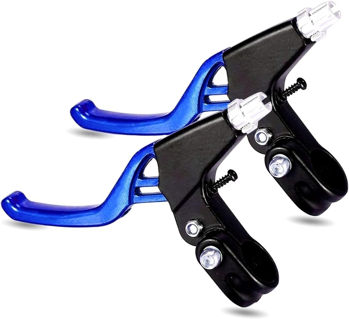 Upgraded Aluminum Alloy 4-Finger Brake Handles for Ultimate Bike Control – Blue