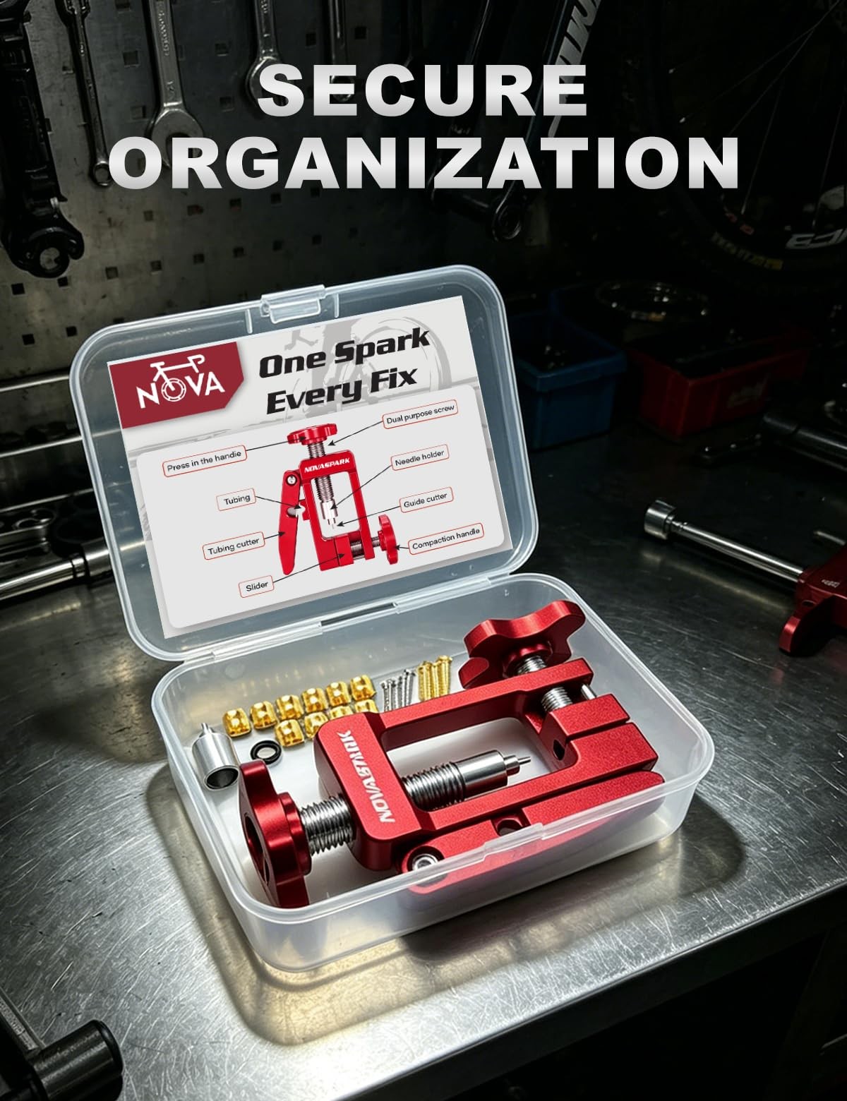 NovaSpark Bike Hydraulic Brake Tool Kit with Line Cutter, Static Press…