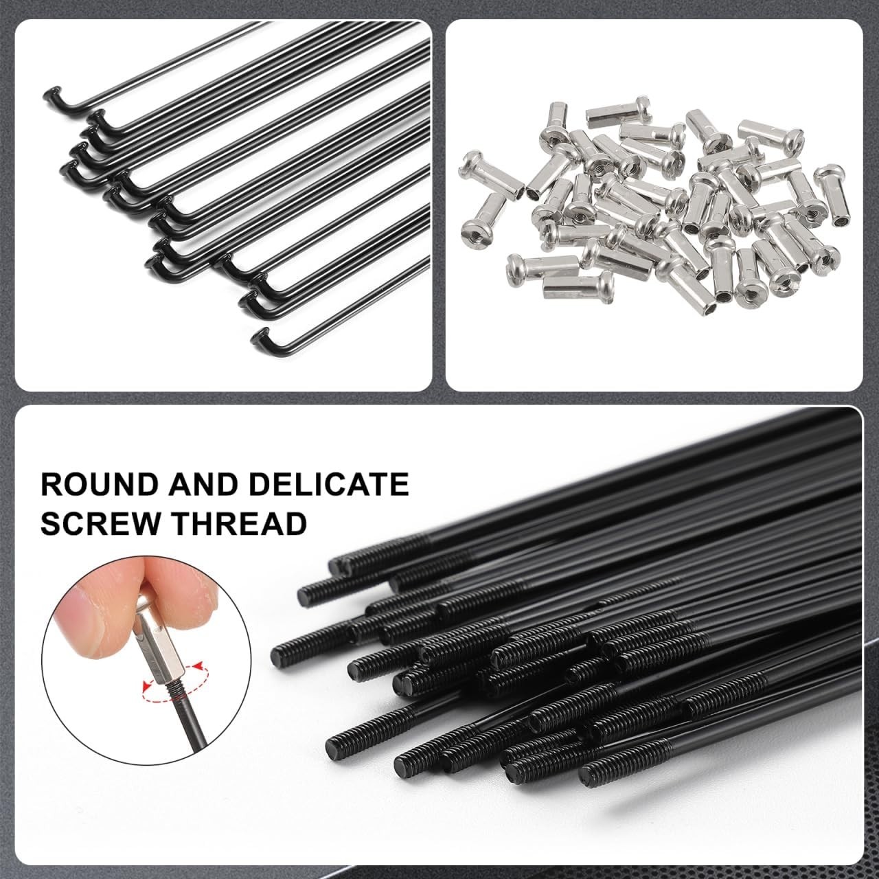 36-Piece Bicycle Spokes Set – 260mm Stainless Steel for Versatile Bikes