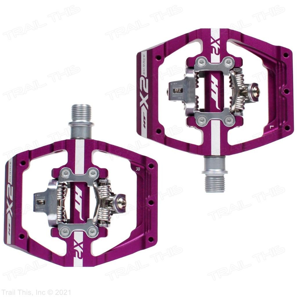 HT Components X2-SX Pedals Purple Clipless Bicycle Platform CrMo DH Race Style