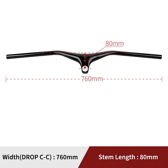 Carbon MTB Bicycle Integrated Handlebars Stem Angle -17 Degree Bicycle Parts