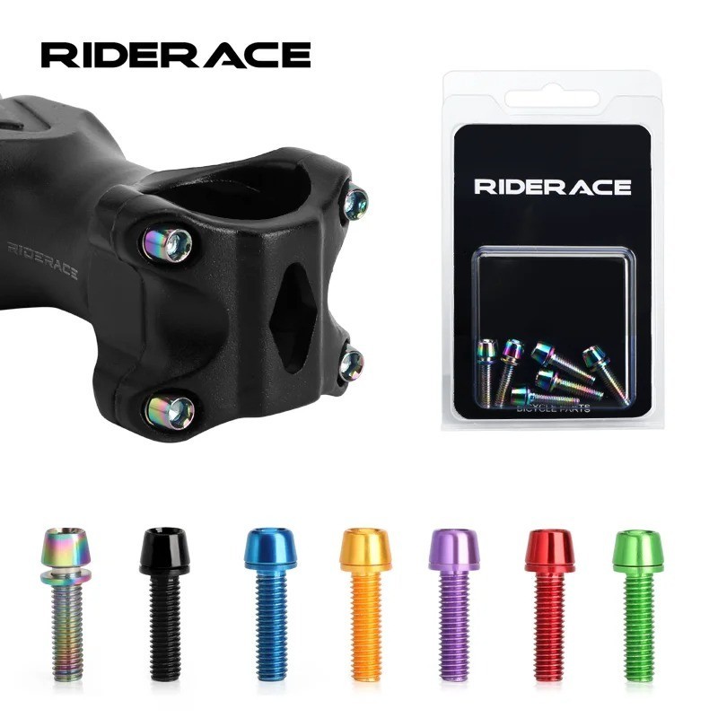 6pcs Bike Handlebar Bolts M5x18 Titanium Plated Stem Screw MTB Set