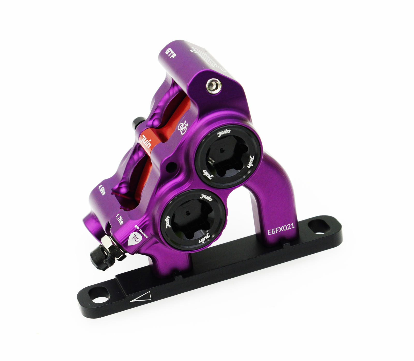 Purple Juin Tech ETF 4 Piston Flat Mount Brakes For Shimano Mineral Oil 160/140