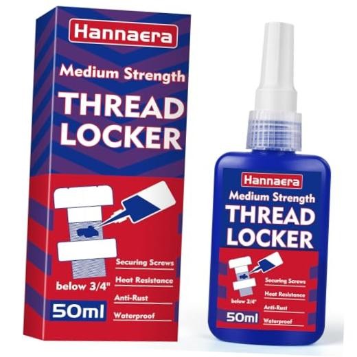 Thread Lock Blue 1.69 Fl oz/50 ml Medium Strength, Lock & Seal medium-50ml