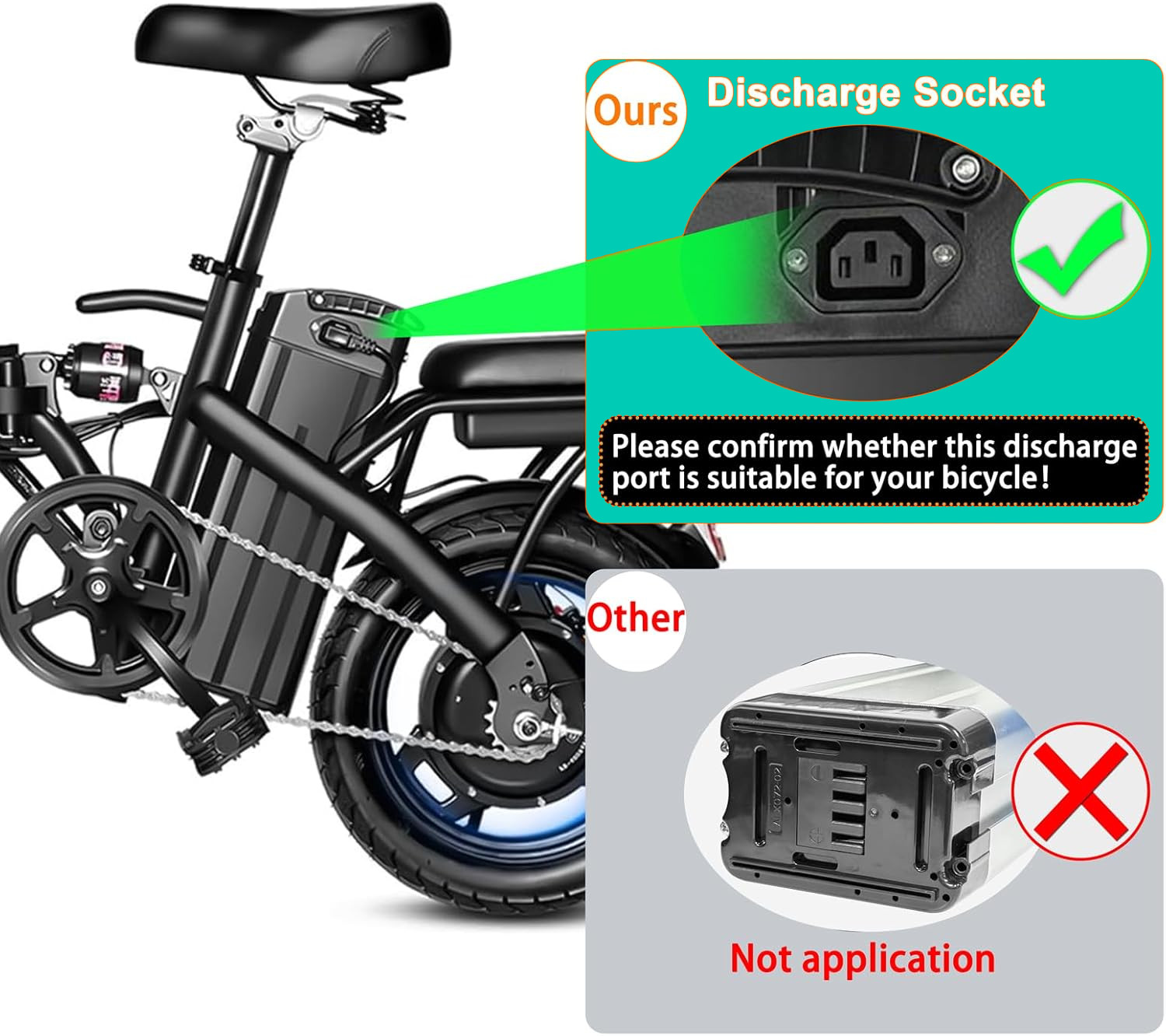 48V 10Ah 20Ah Folding Electric Ebike lithium battery For 200W-1000W Motor BMS