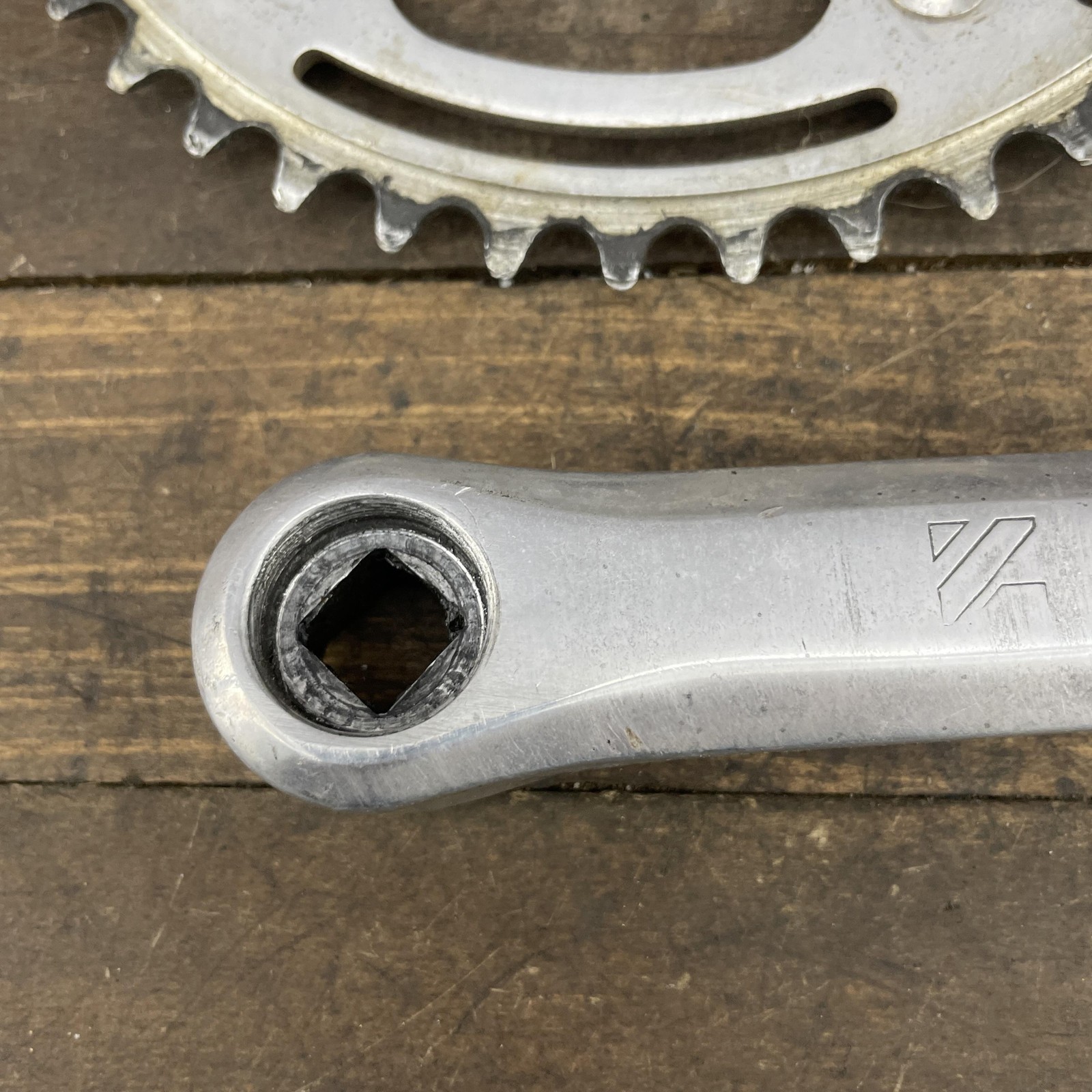 Vintage Nervar Crankset 170 mm Single Chainring 9/16 Alloy BMX Road Bike Silver