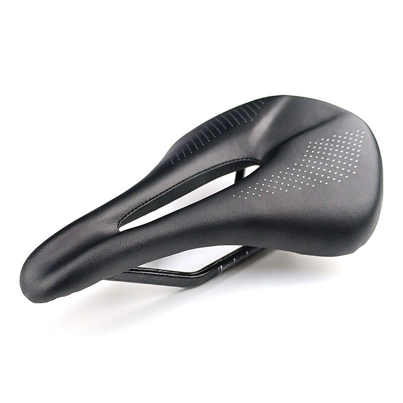 Carbon Fiber Saddle Oval Rail 7*9 Comfort Soft Leather Bike Seat 245*155mm 135g