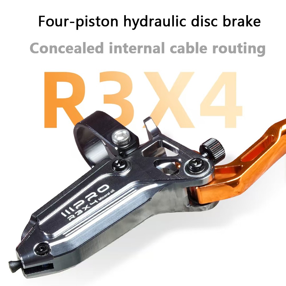 IIIPRO R3X4 MTB Bike Hydraulic Disc Brake Set 4-Pistons Front&Rear 880/1700mm