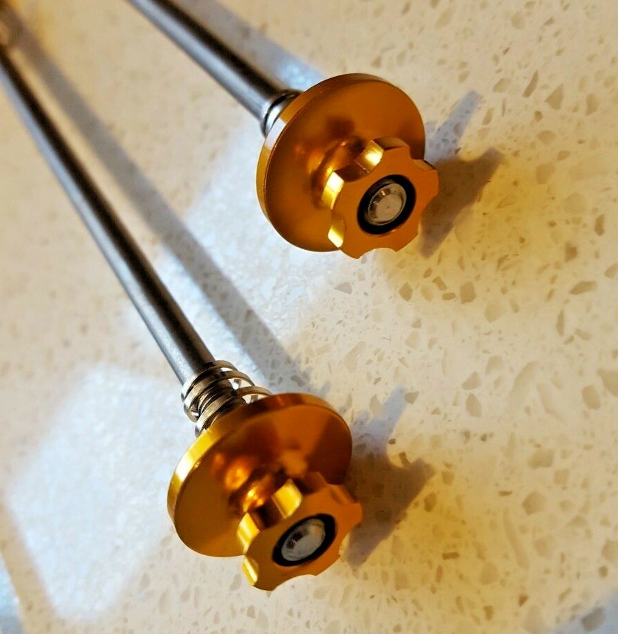 SKEWERS, Titanium & Alloy, «AEROZINE» 45 g, a pair, Quality, Strong & Gold Anod.